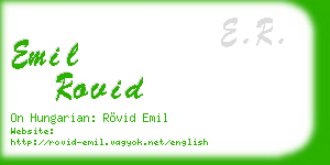emil rovid business card