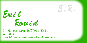 emil rovid business card